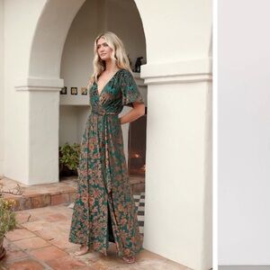 Baltic Born Green Floral Maxi Dress